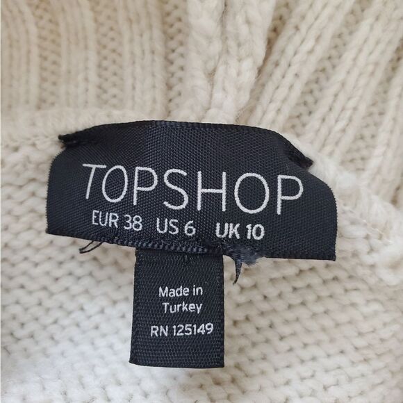 Topshop Turtleneck Sweater Dress Tunic - size 6 in Oat - Picture 14 of 16
